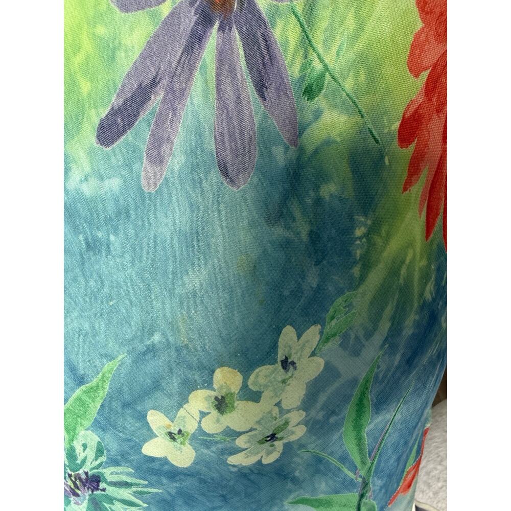 Vtg Silk Floral Dress Mermaid Asymmetrical Flutter Bias Cut Tropical Hawaiian - Picture 9 of 13